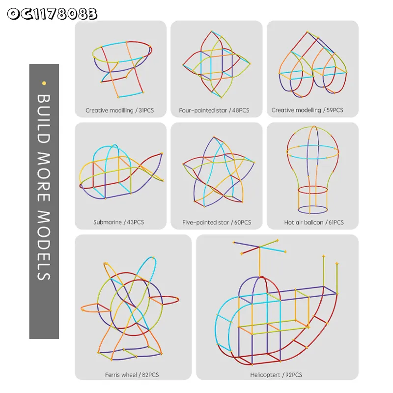 Wholesale Montessori Plastic Soft Connect Construction Building Block Creative Play Toys for Kid