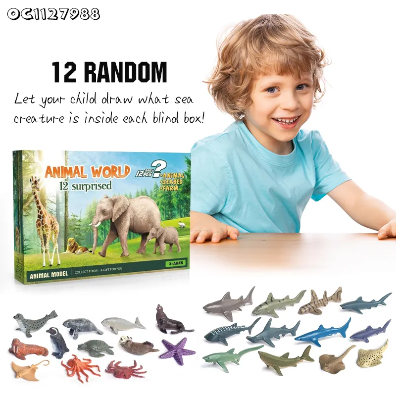 Wholesale Montessori Educational Cognitive 3D Mini Realistic Plastic Sea World Marine Animal Models Popular Toys