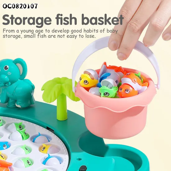 Wholesale Montessori Educational 4 Player Fish Table Game Board Electric Fishing Machine
