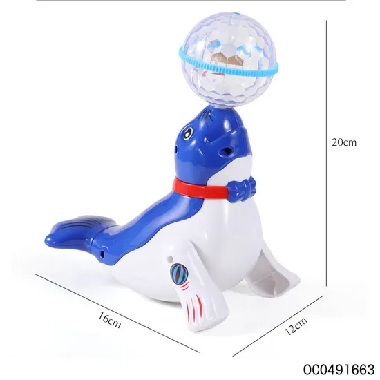 Wholesale Hot Selling Battery Operated Cheap Plastic Animal Electric Sea Lion Music and Lights Toy for Kids
