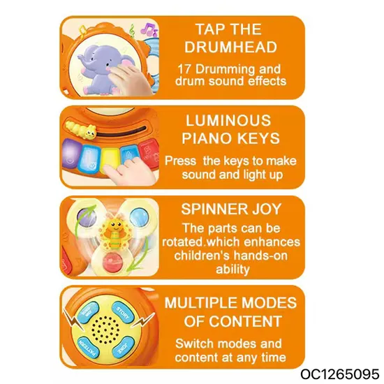 Wholesale Musical Learning Elephant Electric Cartoon Piano Light Toys