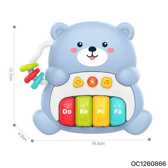 Wholesale Montessori Learning Mini Electric Musical Bear Piano Keyboard Instrument Toy for Children
