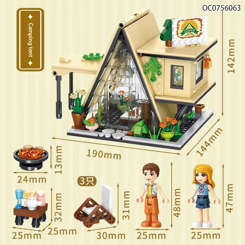 Wholesale Educational Montessori 2023 New Small House Plastic Building Blocks Construction Sets Toy for Sale
