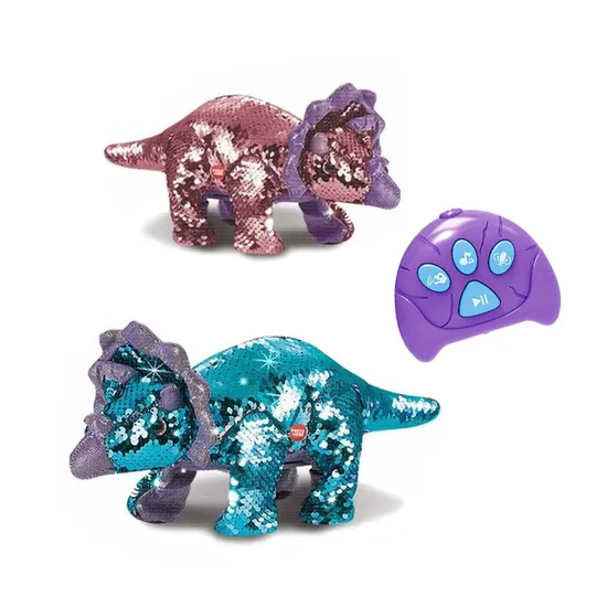 Musical Animal Print Sequin RC Toys 2.4G Simulation Sound Walking Dinosaurs for Kids Toy with Remote Control for Kids