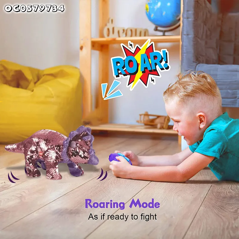 Musical Animal Print Sequin RC Toys 2.4G Simulation Sound Walking Dinosaurs for Kids Toy with Remote Control for Kids