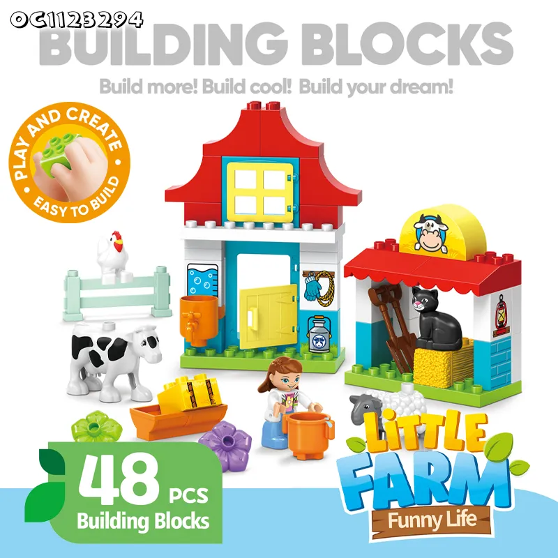 Wholesale Educational DIY Garden Plastic Brick Toy House Building Blocks for Kids