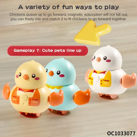 Wholesale Montessori Cartoon Animals Plastic Walking Yellow Baby Musical Sound Soothing Montessori Sensory Toys