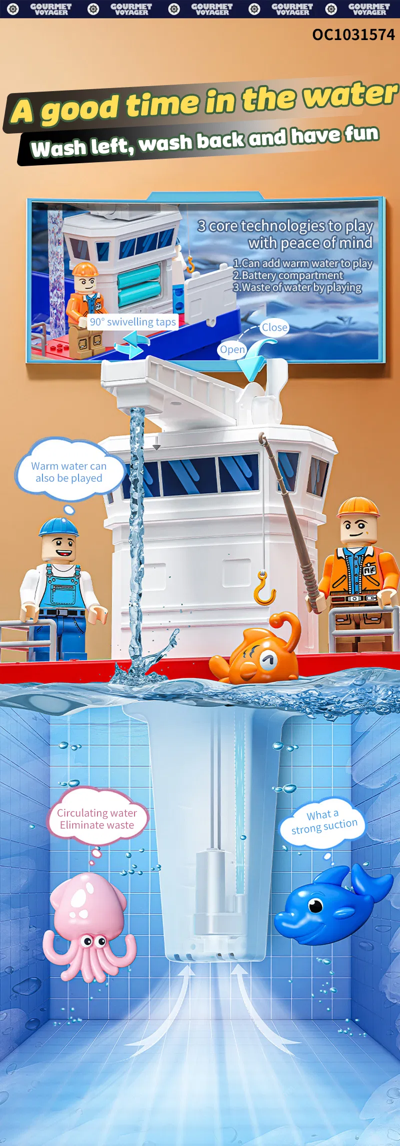 Wholesale Plastic Pretend Play Plastic Children Water Play Floats Boat Pool Magnetic Fishing Toy Game with Kids