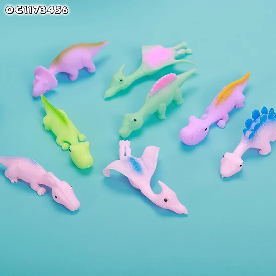 Wholesale Big Soft Rubber Dinosaur Hand Puppet 2025 Best Fidget Cute Animals Funny Catapult Toy Anti Stress Toy for Kid Children