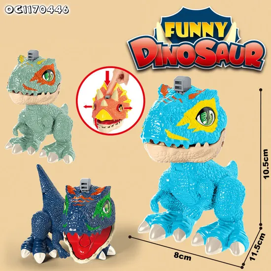 2in1 Mobile Phone Holder Press Button Cute Open Mouth Dinosaur Customizable Toys for Kids Children