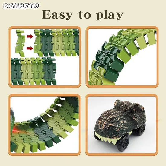 Dinosaur Electric Cars Kids Toy Cars Race Track Adventure Preschool Toddler Baby Toys Assembling Dinosaur Toys for Wholesale