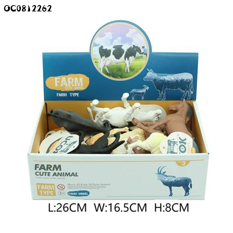 Wholesale Montessori Educational Simulated Plastic Rubber Cow Toys Farm Animal