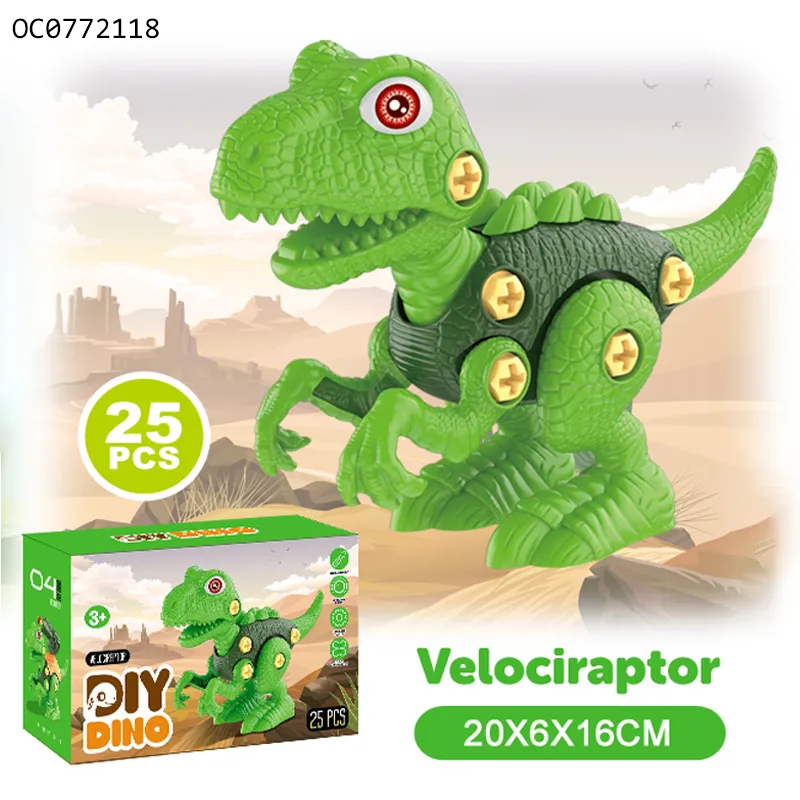 Building Block Plastic DIY Assemble Dinosaur Puzzle Model Toys for Kids