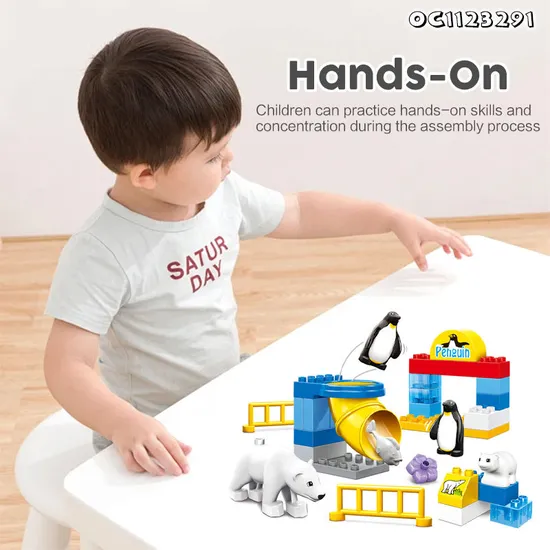 Wholesale Montessori Educational Wild Baby Animal Model Building Block Toy