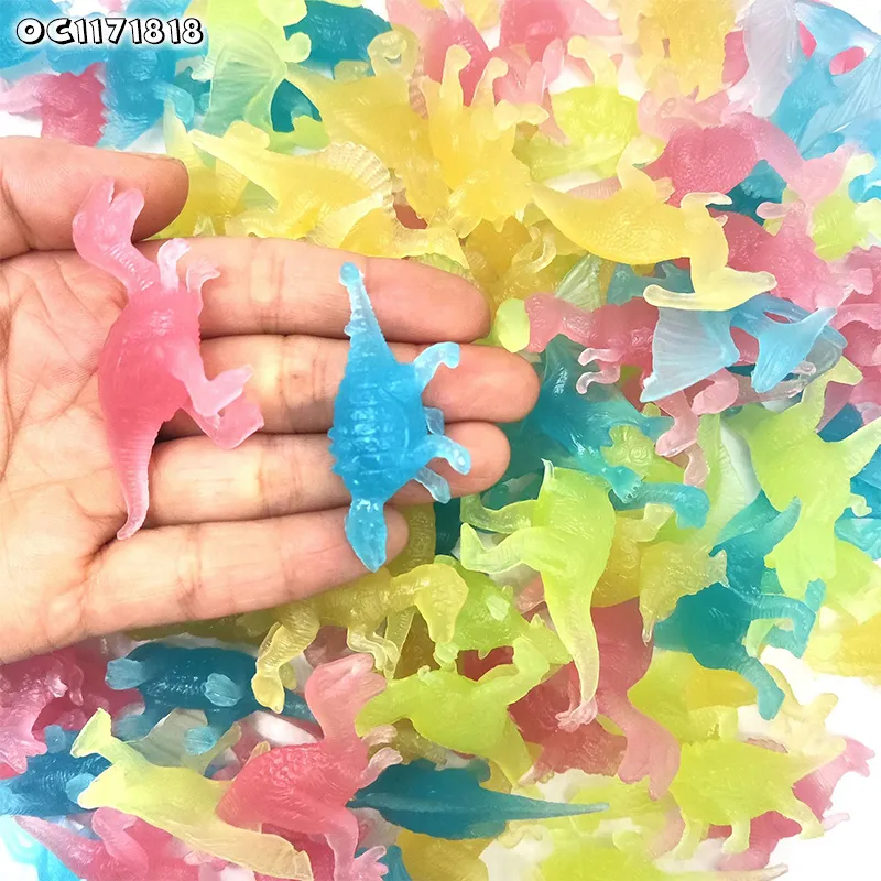 12 Pieces Chinese PVC Wild Animal Luminous Children Cheap Mini Dinosaur Figurines Models Toys Wholesale From China