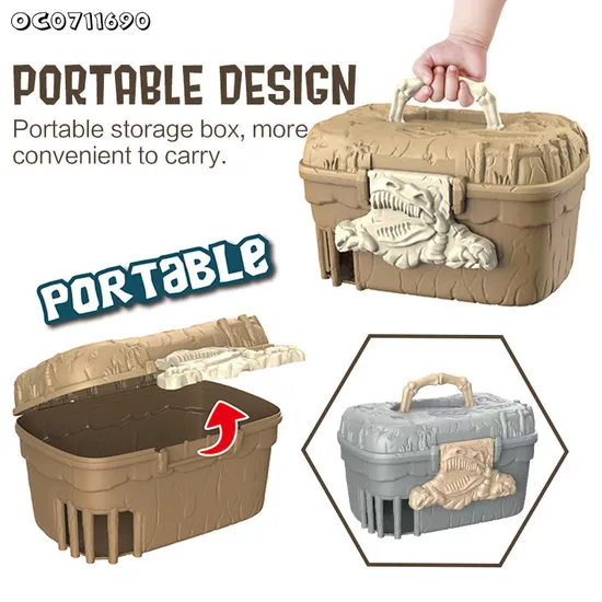 Children PVC Model Educational Animals Simulated Realistic Dinosaur Puppet Baby Toys for Sale with Portable Storage Box