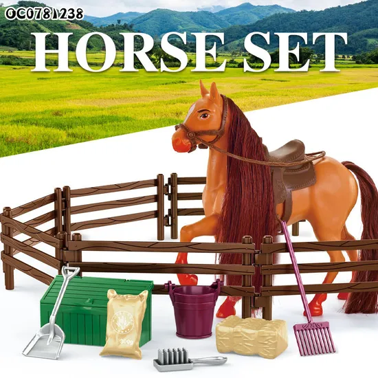 Wholesale Plastic Set of Children's Model Set Toy Horse Farm Animal for Children