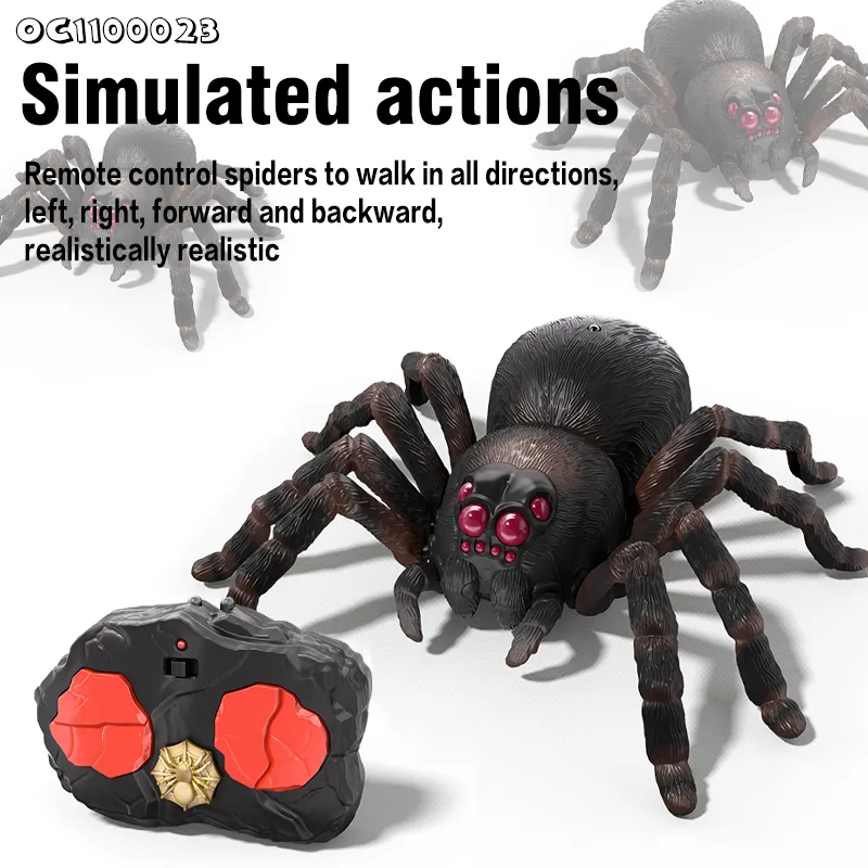 Wholesale Plastic Realistic Animal RC Remote Control Spider Toy with Flashing Light Eye