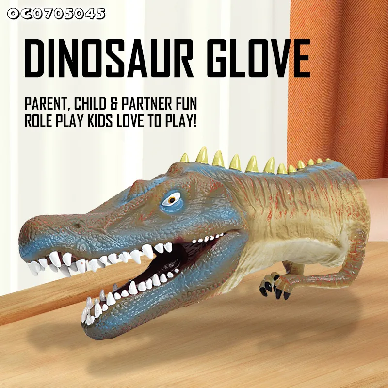 Wholesale Popular Realistic Rubber Doll Puppets Hand Set Animal Model Dinosaur Toy for Kids