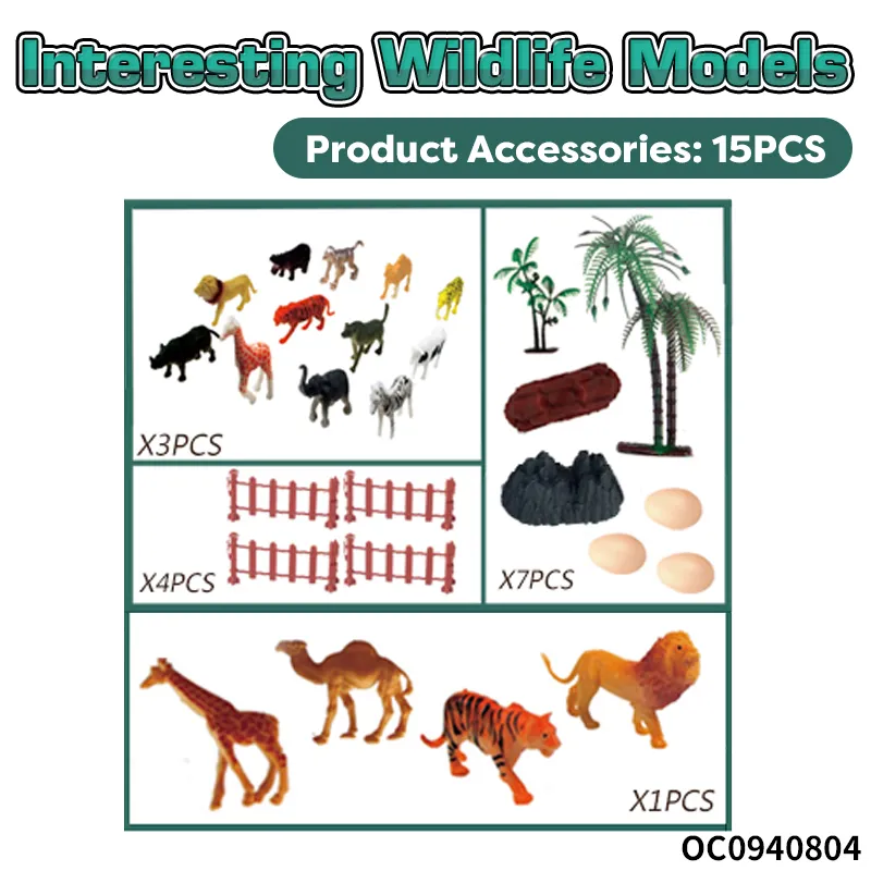Wholesale Montessori Education Popular Cartoon Wild Animals Model Toy for Kids