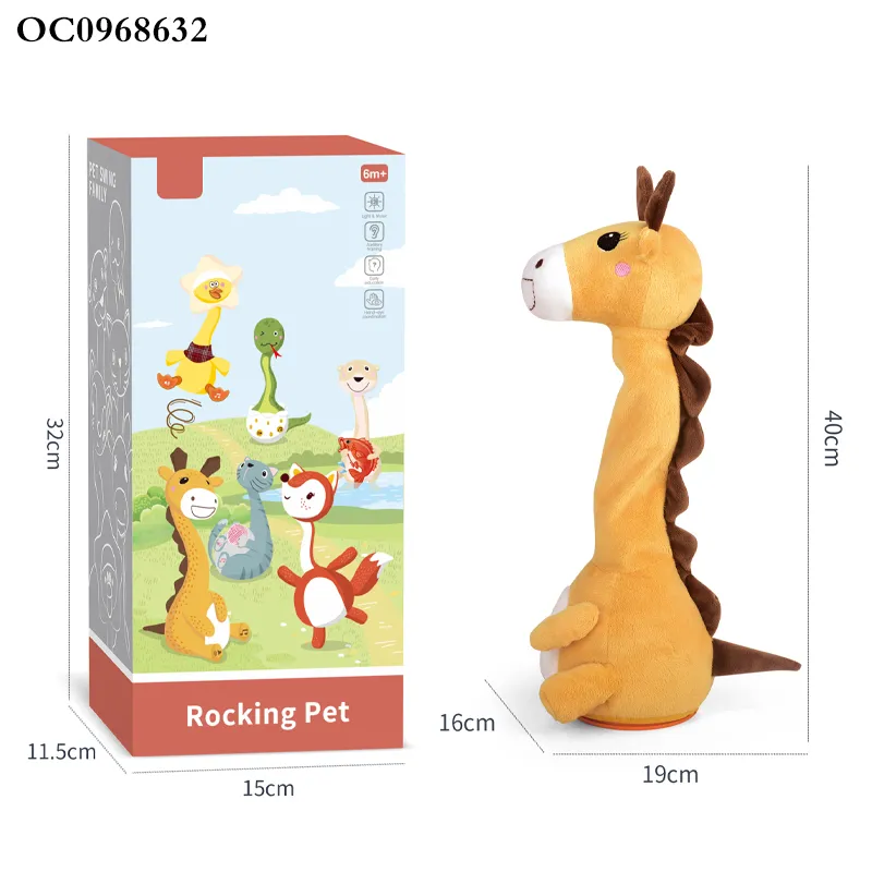 Wholesale Montessori Educational New Baby Sensory Toys Music Stuffed Animal Dancing Giraffe Toy