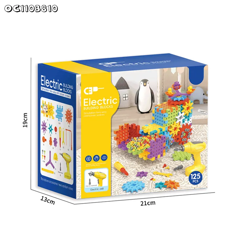 Wholesale Creative Educational DIY Colorful Electric Plastic Popular DIY Building Blocks Toy for Kids