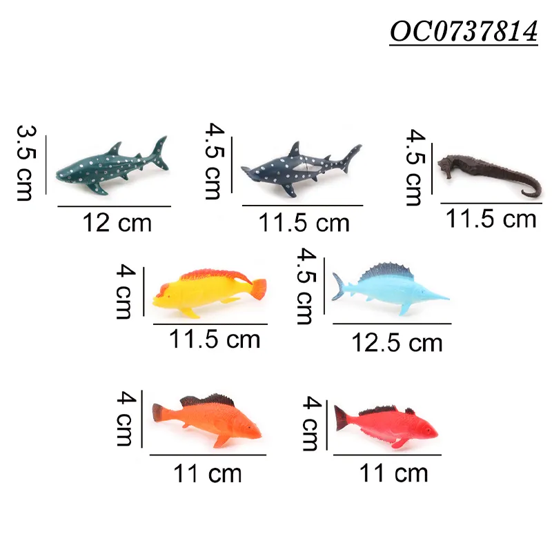 Wholesale Montessori Educational Popular Silicone Rubber Sea Animals Models Toys for Kids