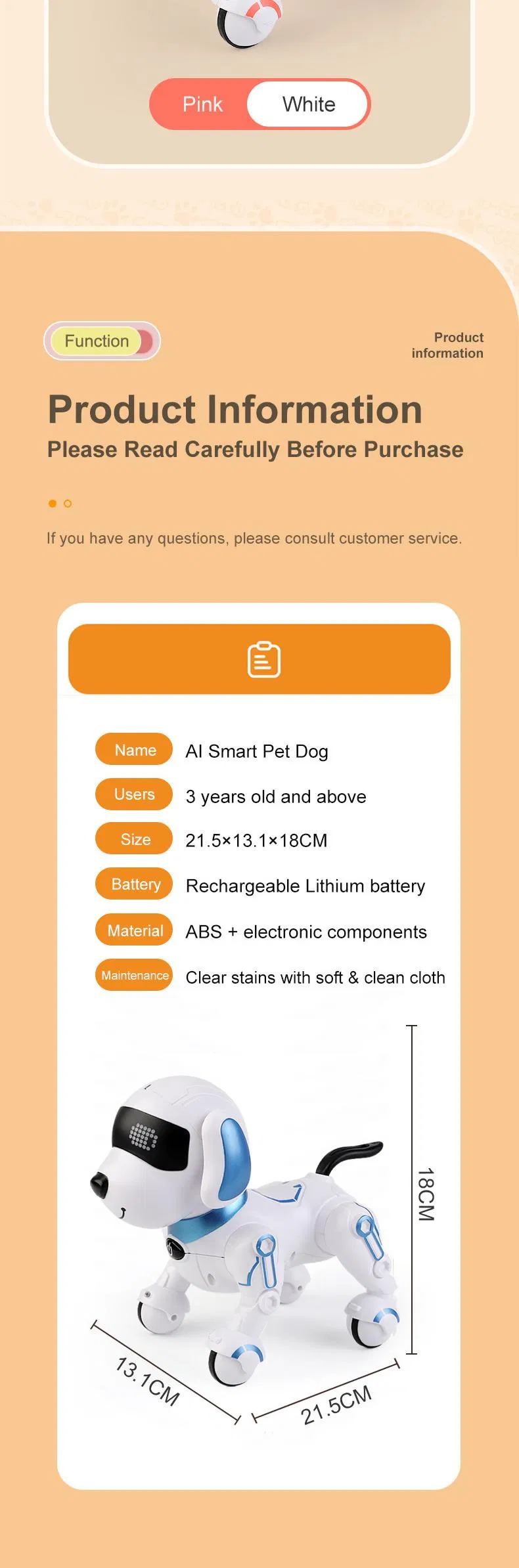 Wholesale Smart Plastic Educational Interactive Remote Control Robot Intelligent Model Ai Pet Toy Dog for Kids