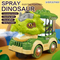 Universal Moving Mouth Water Mist Spray Dinosaur Friction Battery Powered Trucks Transport Car Carrier Toy with Light and Sound