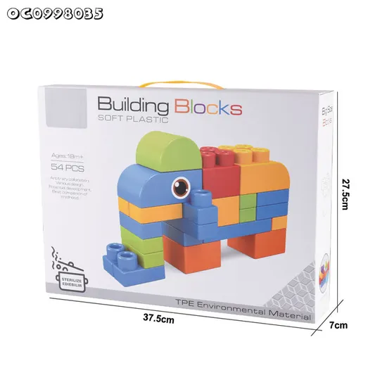 Wholesale Educational Child Silicone Soft Mini Rubber Toy Building Blocks