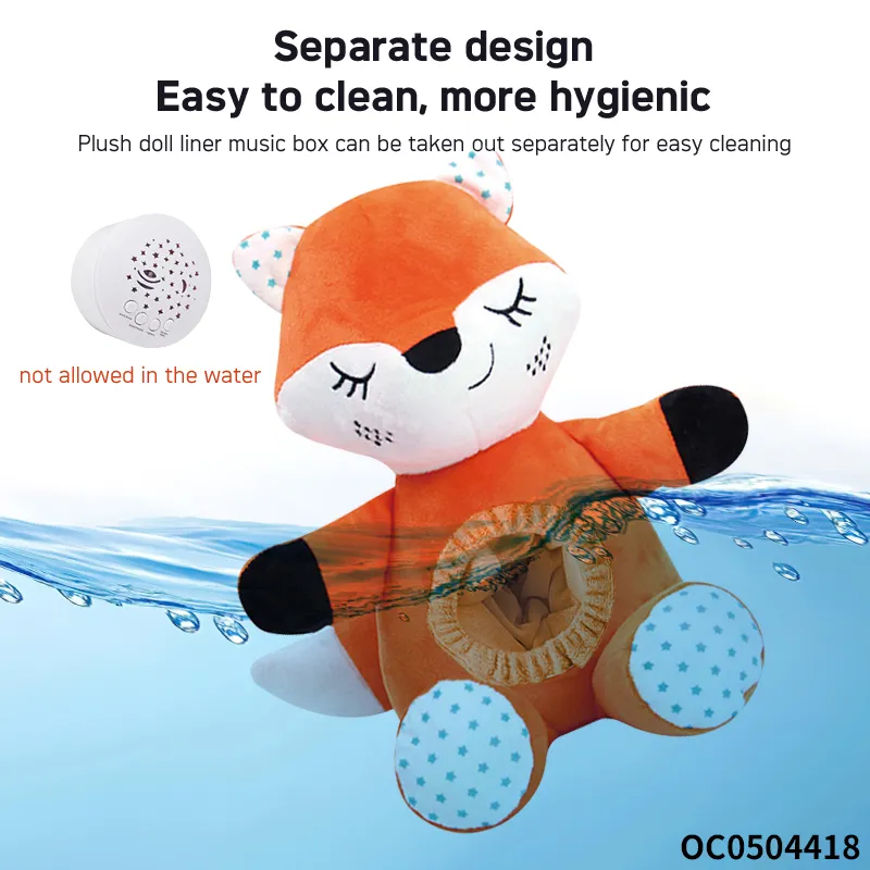Wholesale Popular Musical Soothing Baby Sleeping Doll Animal Plush Fox Flashlight Light Toy