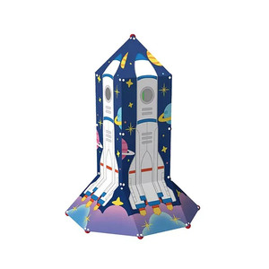 Wholesale Creative Educational Space Rocket Play Tent Plastic House Crazy Construction Building Kit Toy for Kids