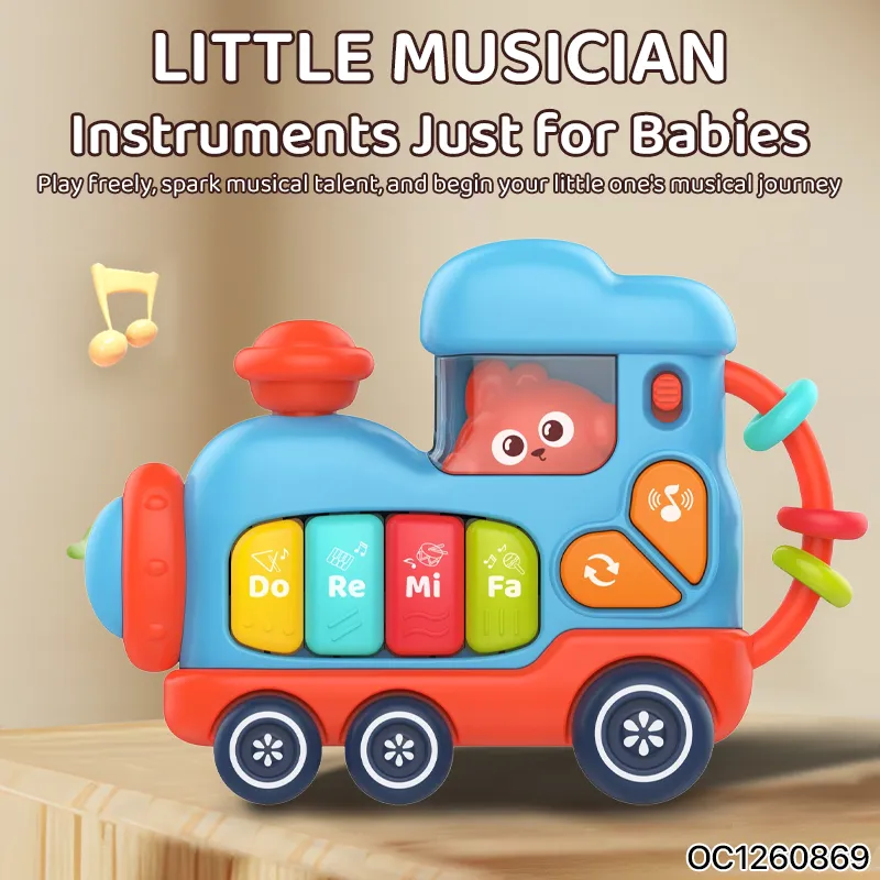 Wholesale Plastic Montessori Funny Cartoon Keyboard Sensory Musical Piano Light up Baby Toy