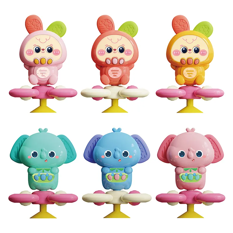 Wholesale Silicone New Born Ring Baby Teether Rabbit Educational Toys with Music