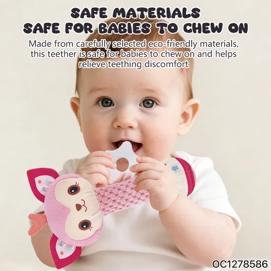 Funny Cute Shaking Hand Bells Set Infant Newborn Soft Teether Rattles Educational Comforter Toy Soothing Toy for 0 to 12 Months