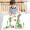 Wholesale Popular DIY Educational Montessori Rolling Ball Run Block Race Track Big Plastic Building Block Toys for Kids