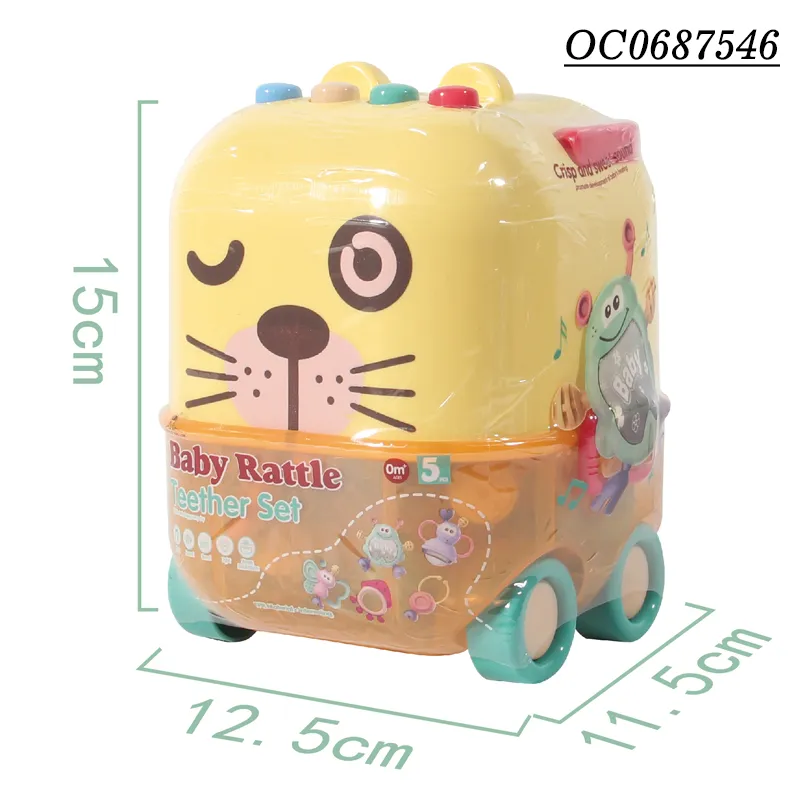 Wholesale Montessori Silicone Musical Baby Rattles and Teethers Toy with Night Light