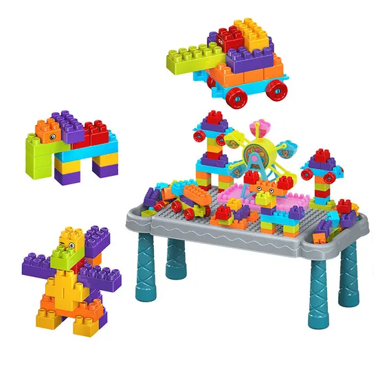 Wholesale Montessori Educational 40PCS Children's Plastic Building Blocks Sets Table Toy