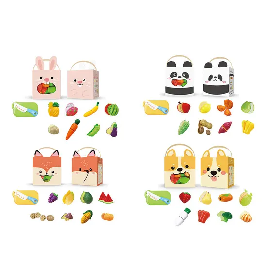 Wholesale Kitchen Pretend Food Cook Funny Plastic Cutting Vegetable and Fruit Cognitive Educational Learning Toys