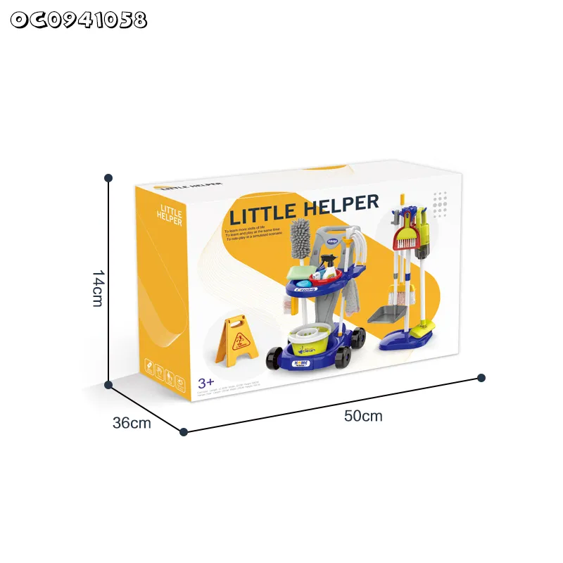 Other Role Play and Preschool Development Kid Small Cleaning Cart Trolley Tool Child Toy Sweep and Mop Robot Vacuum Pretend Play Tool Toy