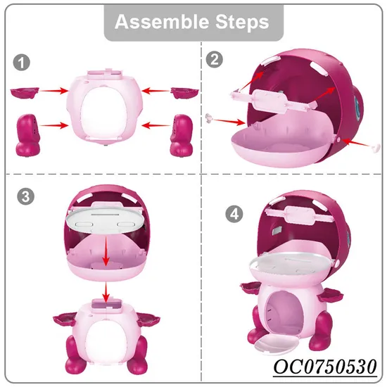 Wholesale Dinosaur Beauty Role Pretend Play Baby Dressing Table Beauty Makeup Toy for Girls