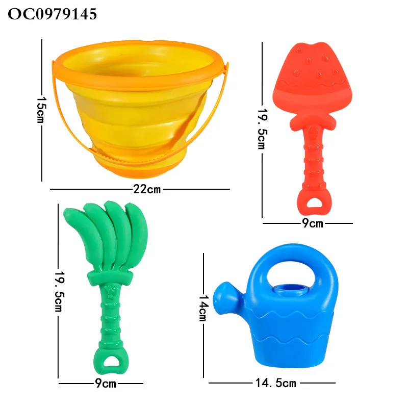 Wholesale Folding Kids Summer Plastic Creative Outdoor Beach Bucket and Spade Sand Toys