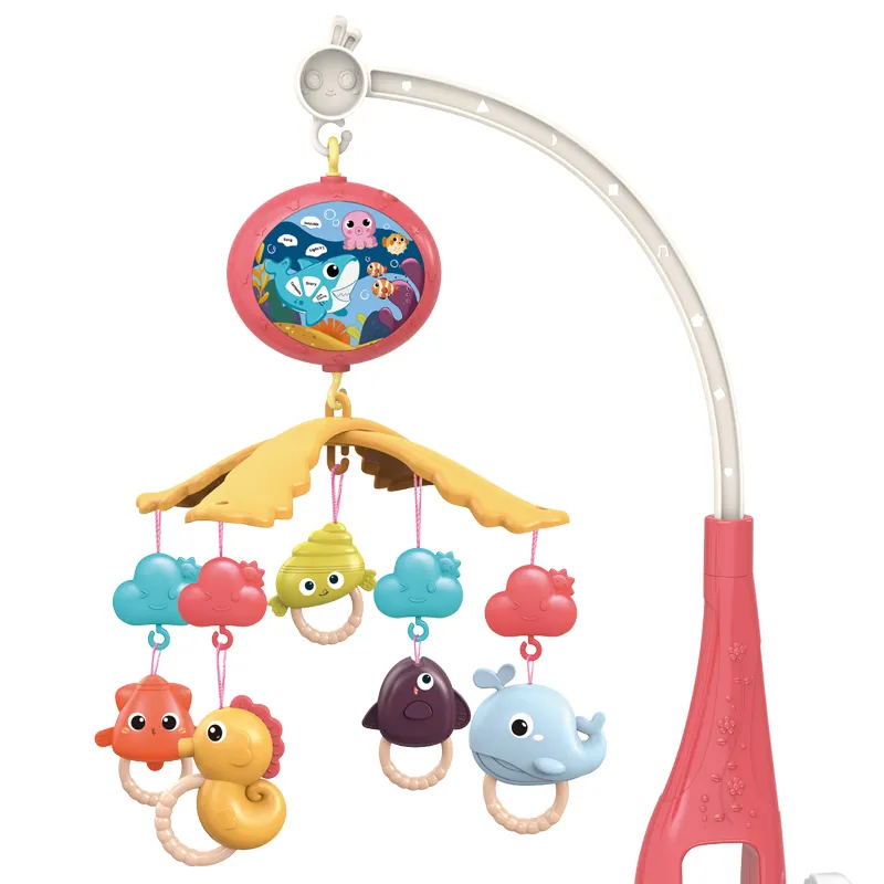 Remote Control Baby Rattles Crib Hanging Bed Bell Music Toy Mobile Withprojector Toys