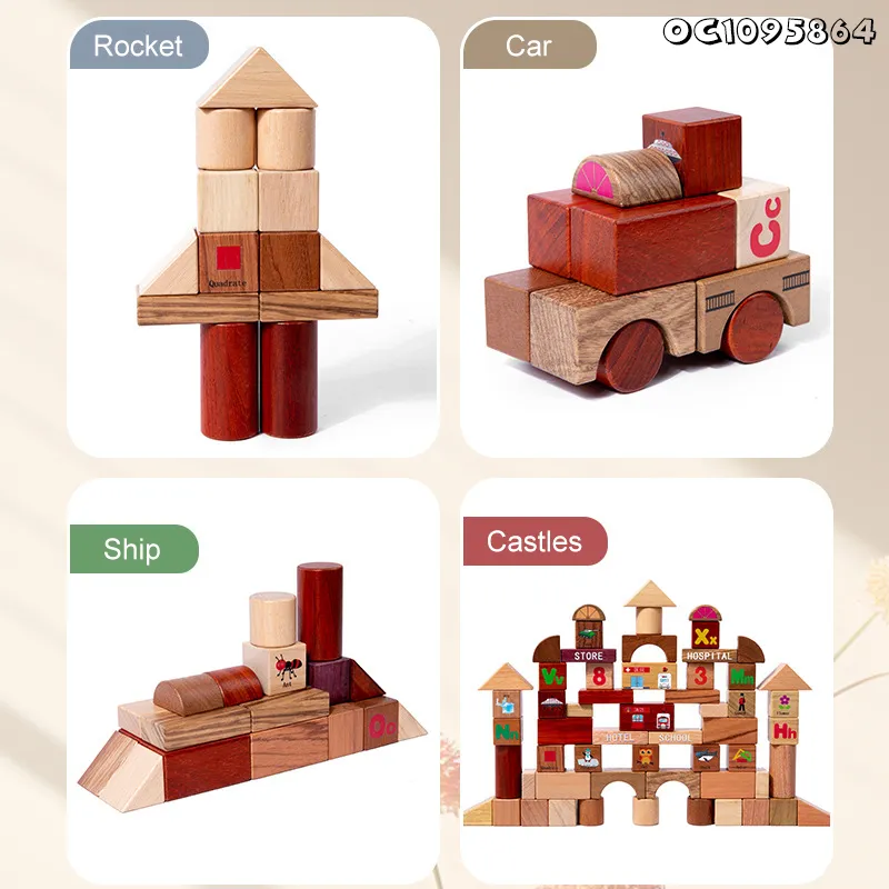 Wholesale 2025 New Animal-Themed Montessori Educational Building Block Set Wooden Balance Toys