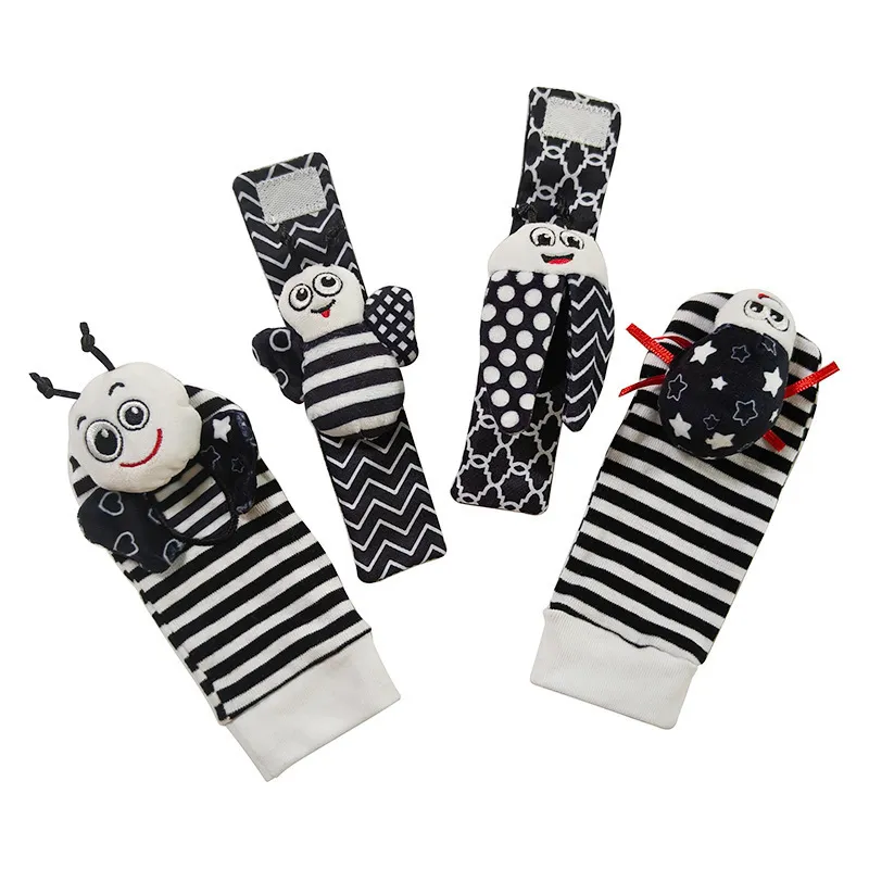 Stuffed Animals Baby Soothing Toys Kids Socks Rattle Toys Wrist Rattle and Foot Finder Set Toy