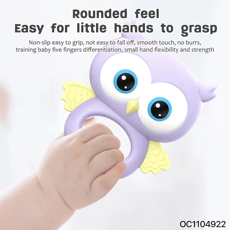 5PCS Educational Animal Soft Silicone Chewing Toys Sound Rattles New Born Babies Cartoon Hand Bell Toys for Sale