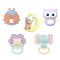 5PCS Educational Animal Soft Silicone Chewing Toys Sound Rattles New Born Babies Cartoon Hand Bell Toys for Sale