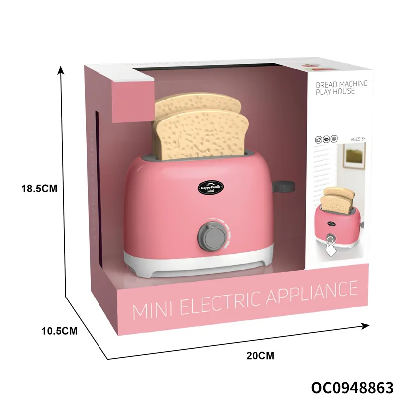 Wholesale Pretend Pink Children's Plastic Kitchen Tool Small Toaster Appliances Toy for Kids