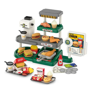 Wholesale Funny Pretend Play Children's Plastic Mini Kitchen Fast Food Shop Toys