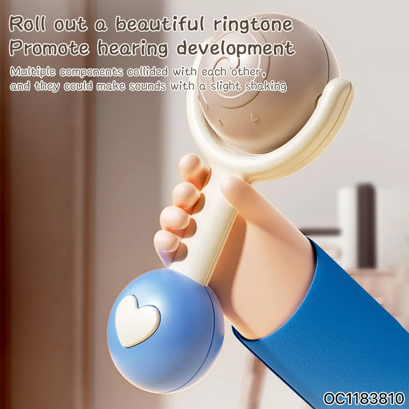 Wholesale Montessori Newborn Gift Set Soft Teether Silicone Plastic Hand Rattle Bell Baby Teether Toy
